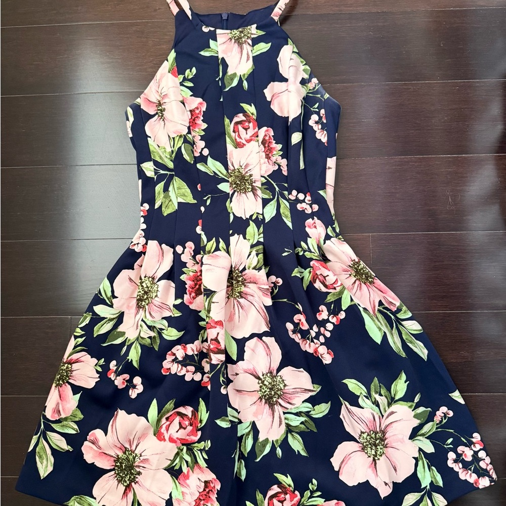 Vince Camuto Floral Navy Dress